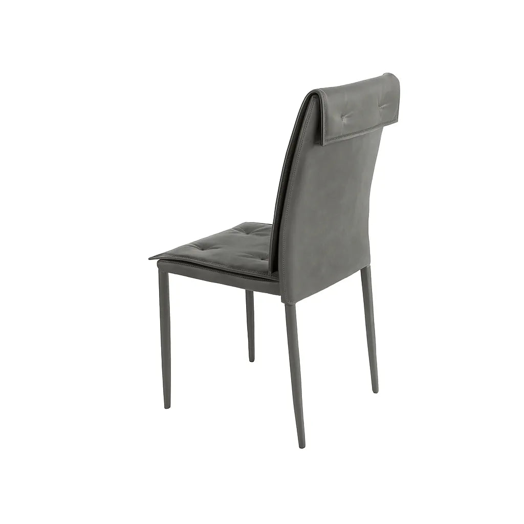 Sedia Mixi moderna in econabuk trapuntato con gambe in metallo