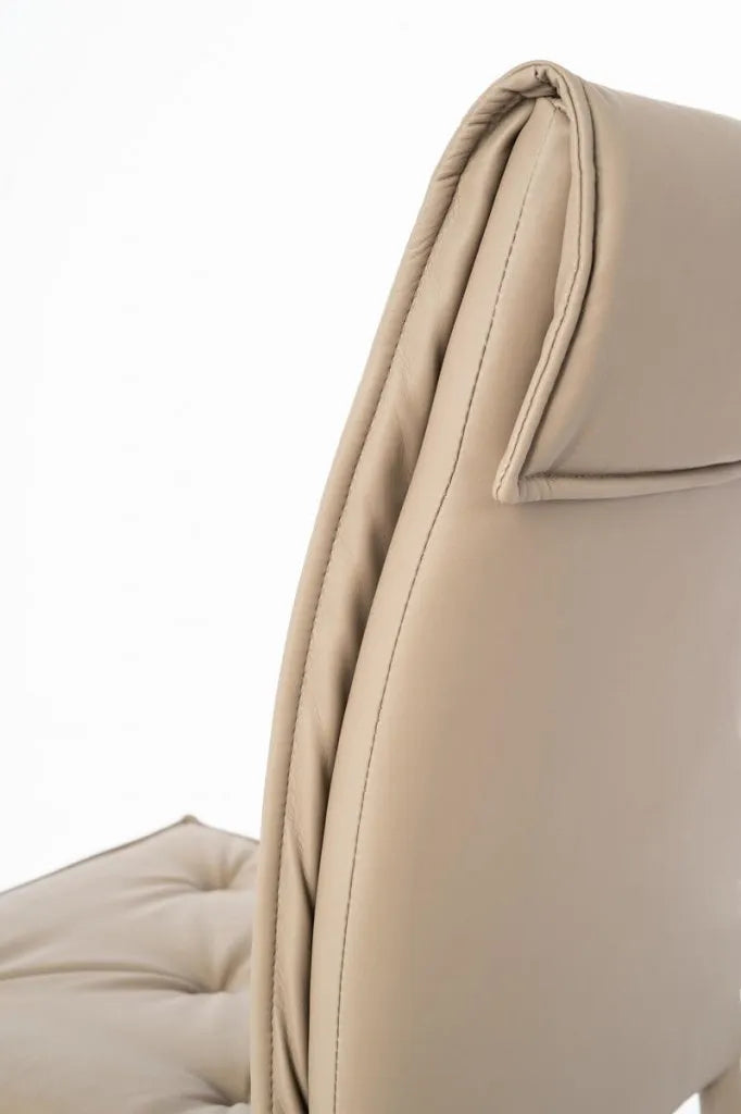 Sedia Mixi moderna in econabuk trapuntato con gambe in metallo verniciato