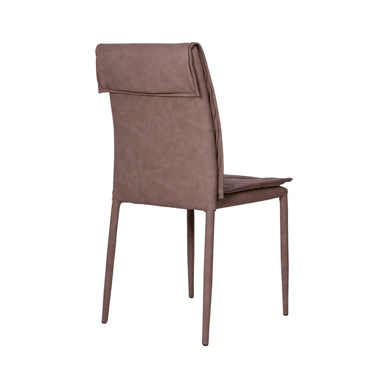 Sedia Mixi moderna in econabuk trapuntato con gambe in metallo verniciato