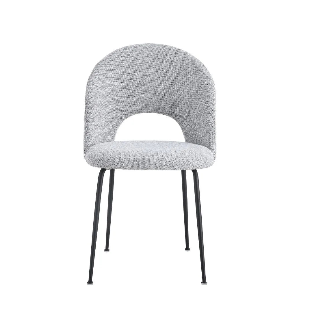 Sedia moderna Paola con rivestimento idrorepellente e gambe nere in metallo