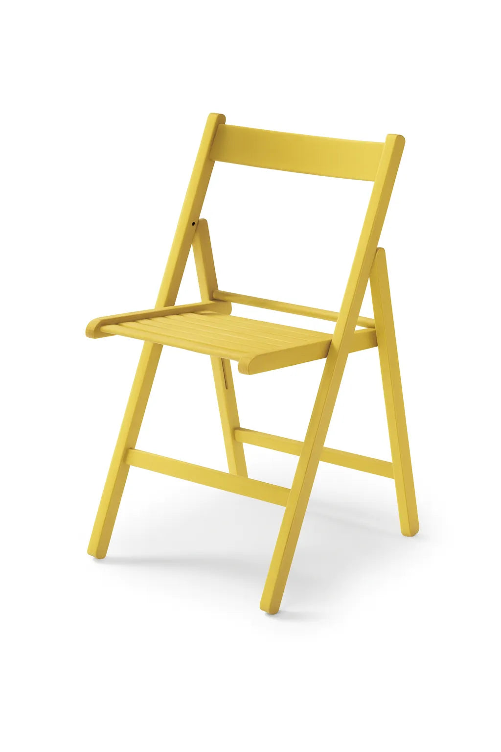 Sedia pieghevole Apri e Chiudi in legno di faggio con seduta a doghe, richiudibile e salvaspazio