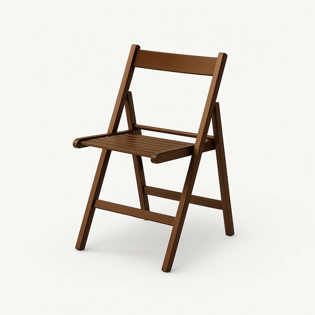 Sedia pieghevole Apri e Chiudi in legno di faggio con seduta a doghe, richiudibile e salvaspazio