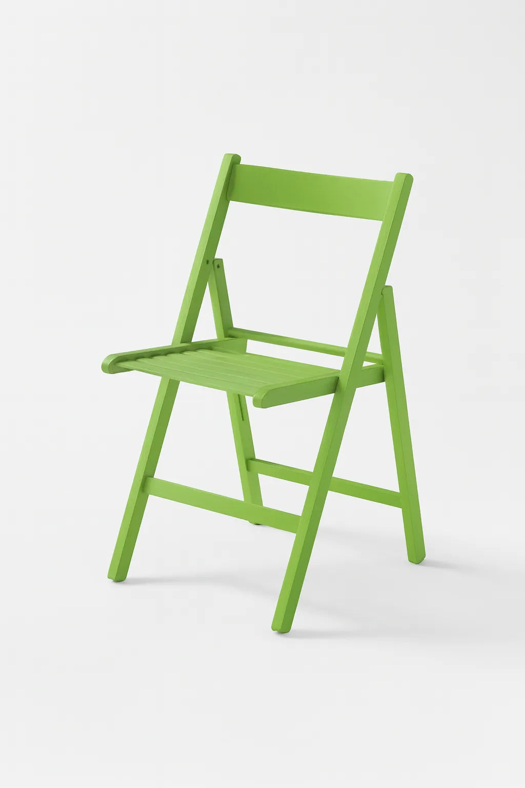 Sedia pieghevole Apri e Chiudi in legno di faggio con seduta a doghe, richiudibile e salvaspazio