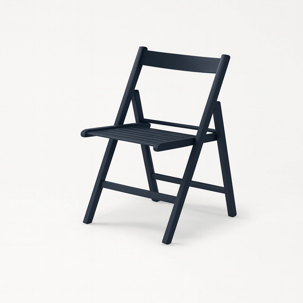 Sedia pieghevole Apri e Chiudi in legno di faggio con seduta a doghe, richiudibile e salvaspazio