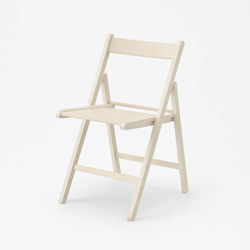 Sedia pieghevole Apri e Chiudi in legno di faggio con seduta a doghe, richiudibile e salvaspazio