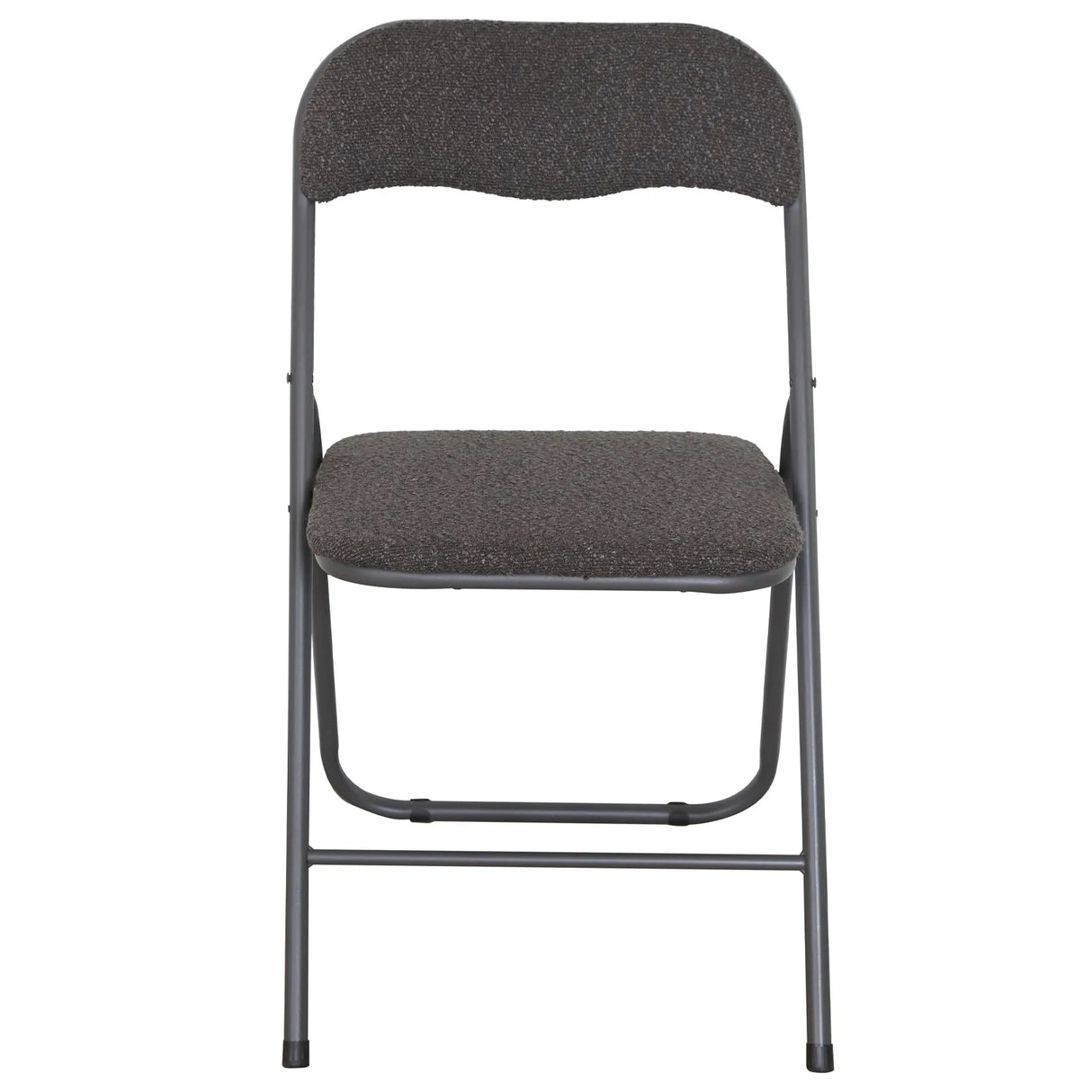 Sedia pieghevole Solana in tessuto bouclè con struttura in metallo, design moderno e salvaspazio