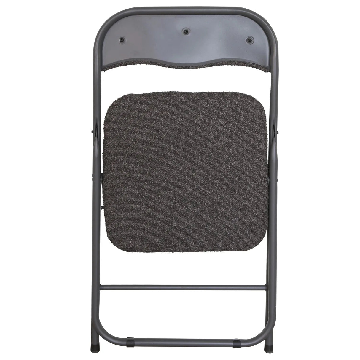 Sedia pieghevole Solana in tessuto bouclè con struttura in metallo, design moderno e salvaspazio