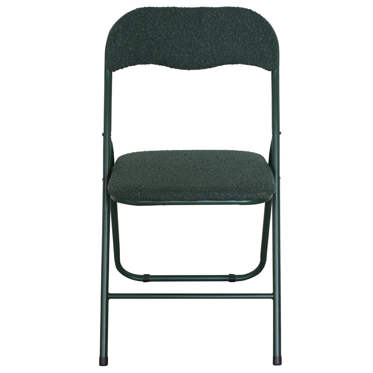 Sedia pieghevole Solana in tessuto bouclè con struttura in metallo, design moderno e salvaspazio