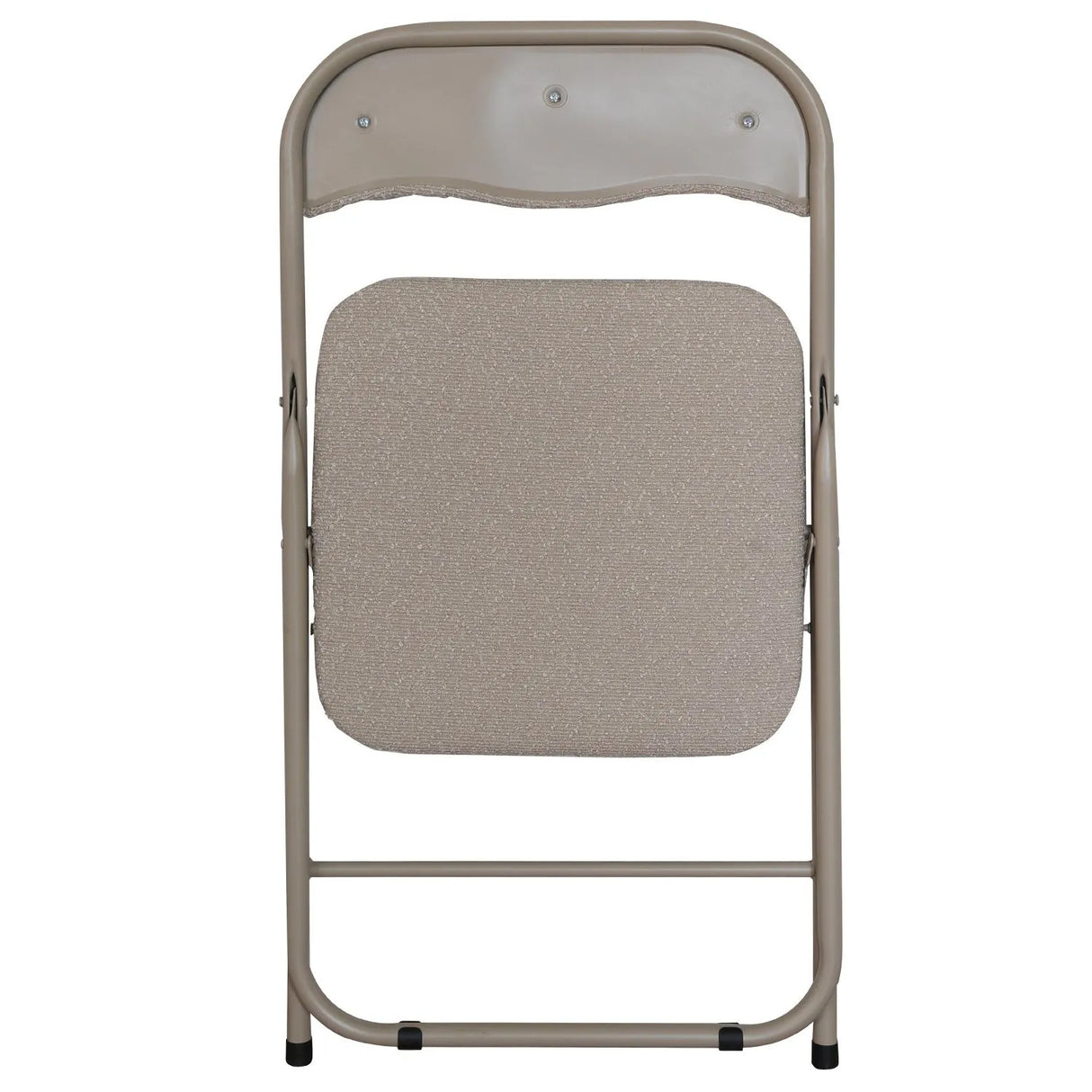 Sedia pieghevole Solana in tessuto bouclè con struttura in metallo, design moderno e salvaspazio