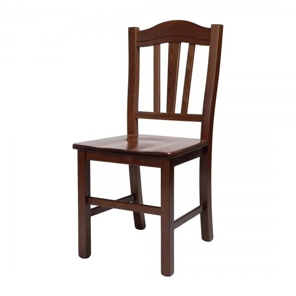 Sedia Silvana in legno massello di faggio, finitura noce o ciliegio, ideale per casa e locali pubblici