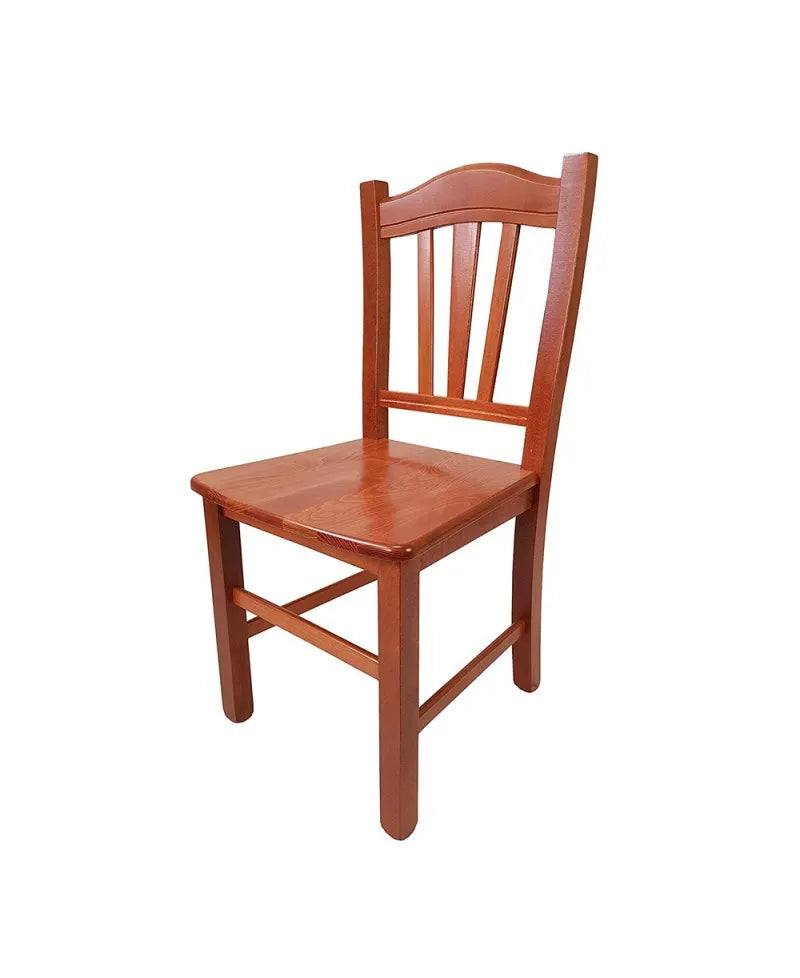 Sedia Silvana in legno massello di faggio, finitura noce o ciliegio, ideale per casa e locali pubblici