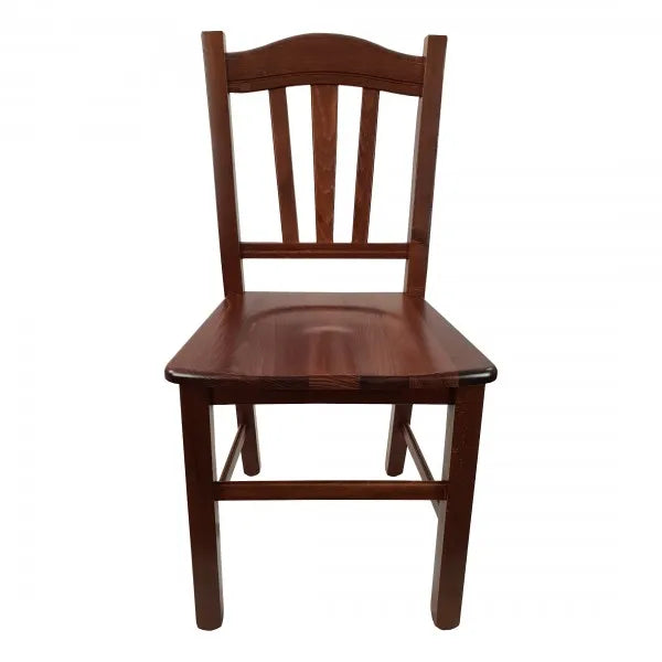 Sedia Silvana in legno massello di faggio, finitura noce o ciliegio, ideale per casa e locali pubblici