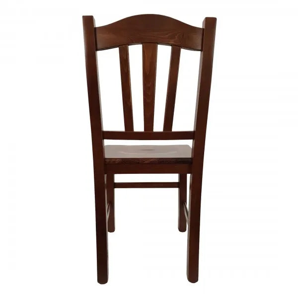 Sedia Silvana in legno massello di faggio, finitura noce o ciliegio, ideale per casa e locali pubblici