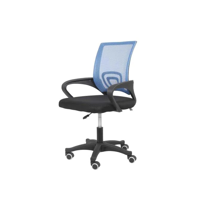 Sedia da ufficio Providence con schienale in rete bianca e seduta in tessuto nero