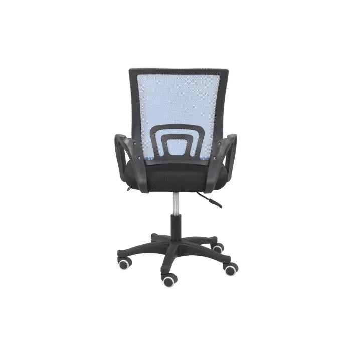 Sedia da ufficio Providence con schienale in rete bianca e seduta in tessuto nero