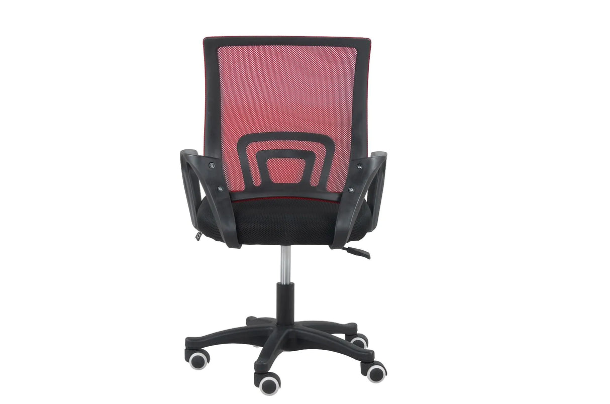 Sedia da ufficio Providence con schienale in rete bianca e seduta in tessuto nero