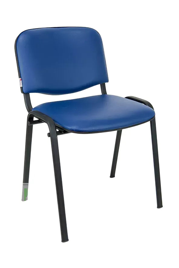 Sedia Venere in ecopelle imbottita con gambe in metallo, perfetta per ufficio e casa