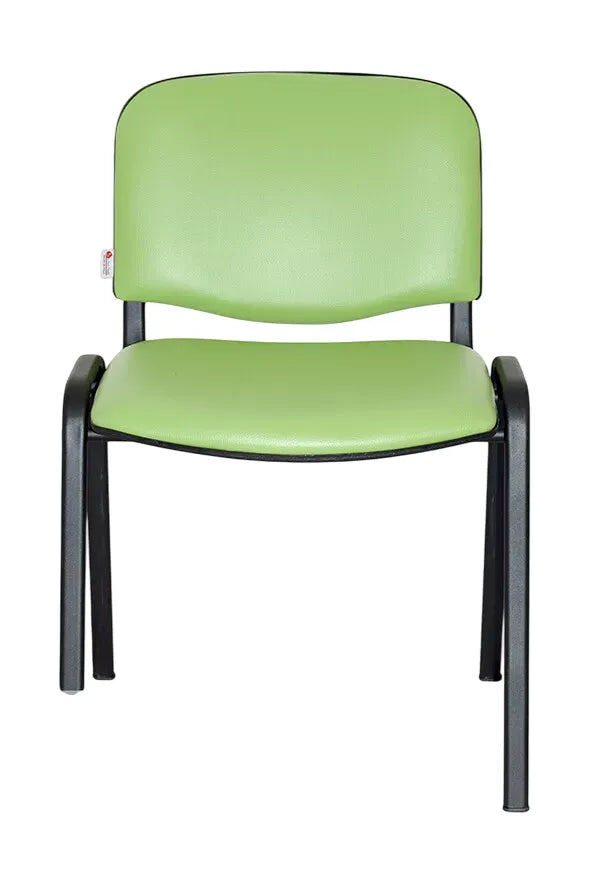 Sedia Venere in ecopelle imbottita con gambe in metallo, perfetta per ufficio e casa