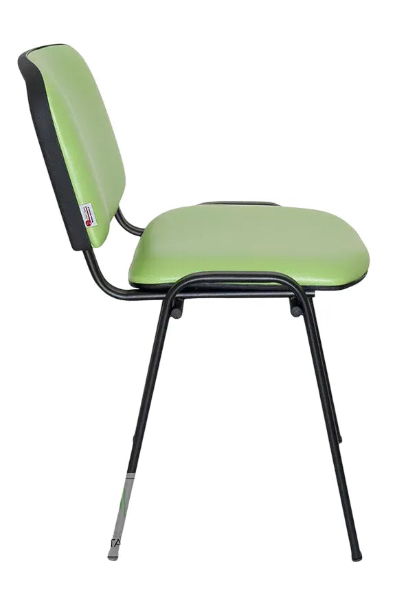 Sedia Venere in ecopelle imbottita con gambe in metallo, perfetta per ufficio e casa