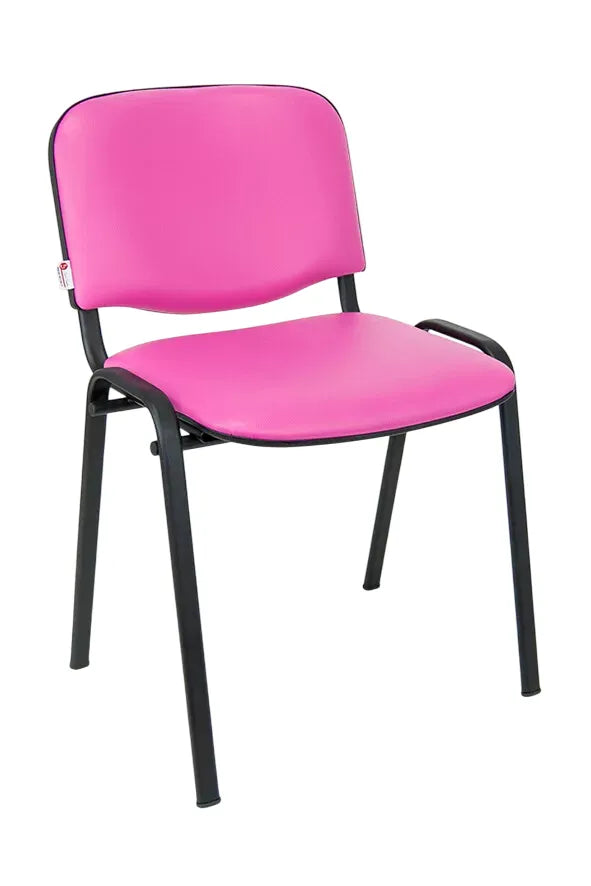 Sedia Venere in ecopelle imbottita con gambe in metallo, perfetta per ufficio e casa