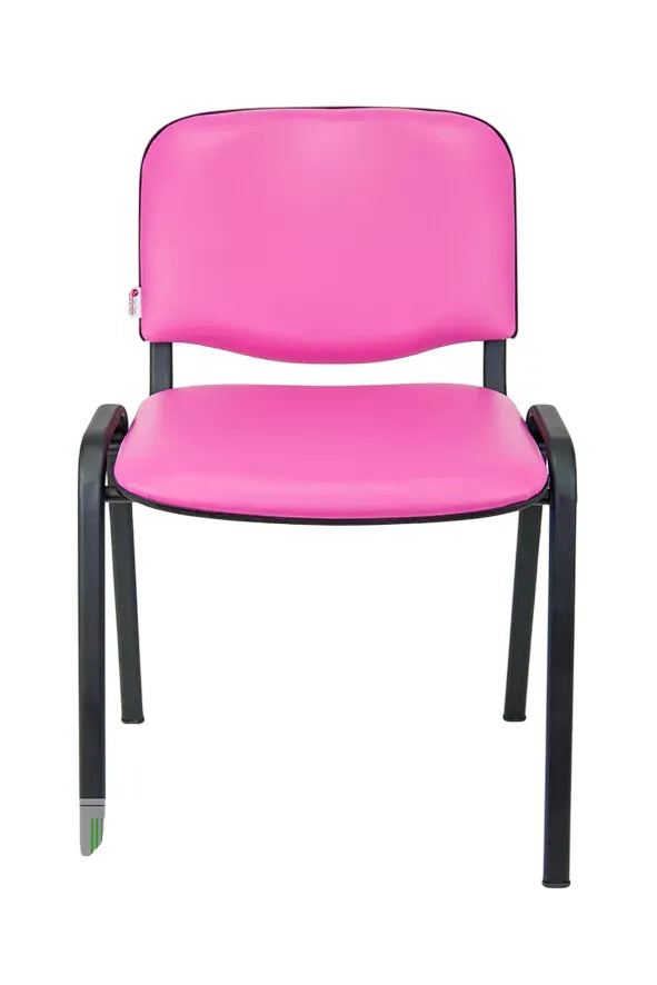 Sedia Venere in ecopelle imbottita con gambe in metallo, perfetta per ufficio e casa