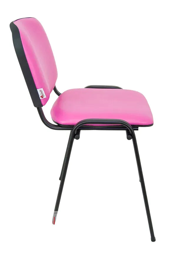 Sedia Venere in ecopelle imbottita con gambe in metallo, perfetta per ufficio e casa