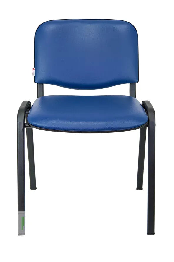 Sedia Venere in ecopelle imbottita con gambe in metallo, perfetta per ufficio e casa