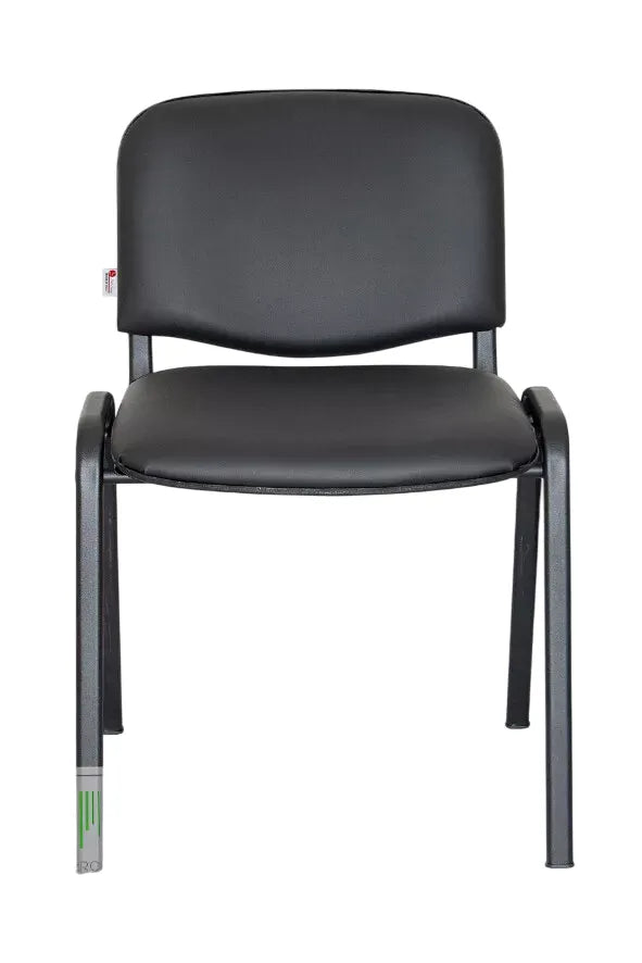 Sedia Venere in ecopelle imbottita con gambe in metallo, perfetta per ufficio e casa