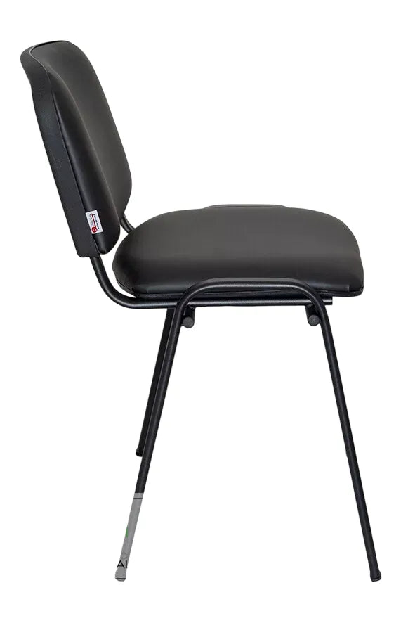 Sedia Venere in ecopelle imbottita con gambe in metallo, perfetta per ufficio e casa