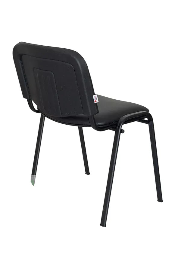 Sedia Venere in ecopelle imbottita con gambe in metallo, perfetta per ufficio e casa