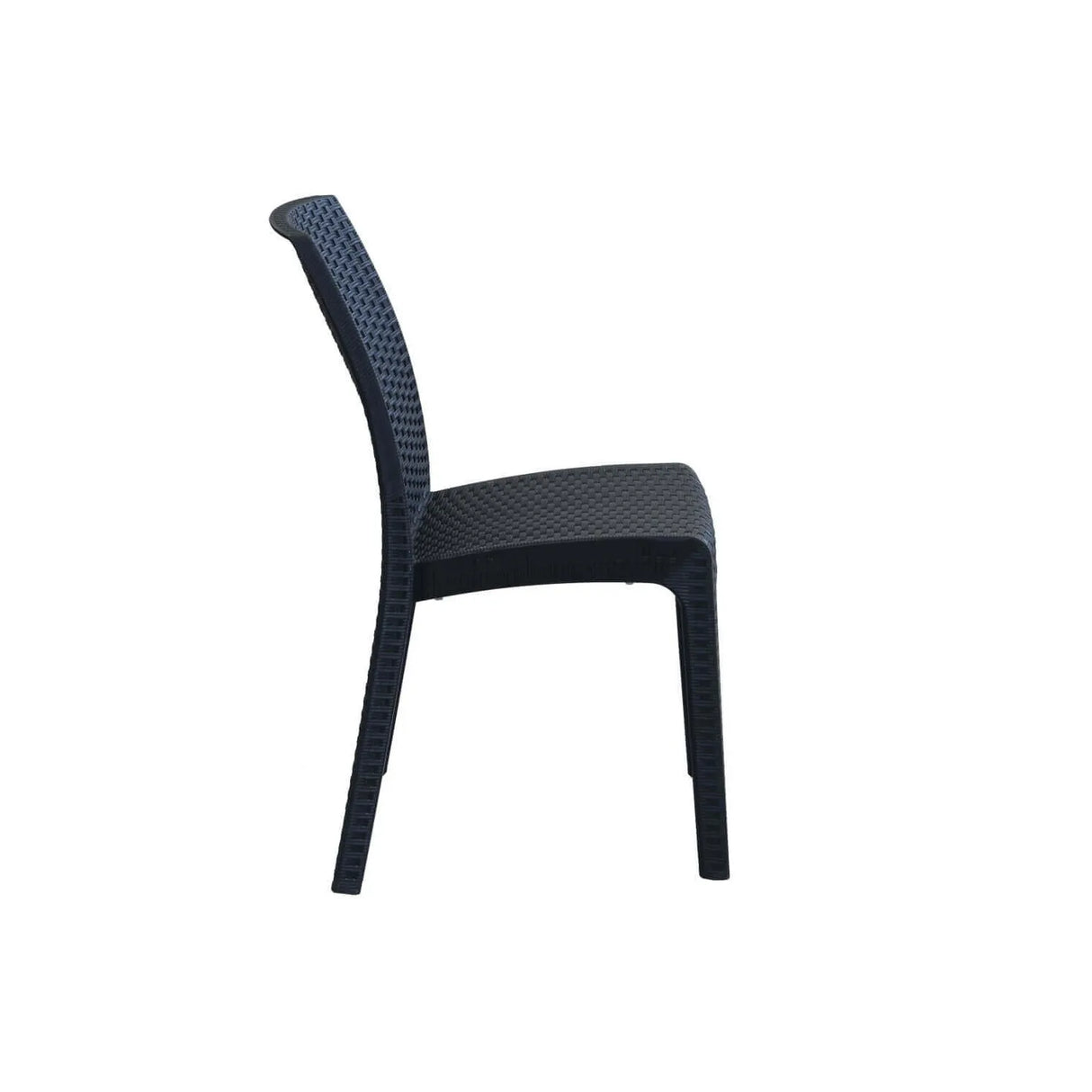 Sedia Virginia impilabile in polipropilene con finitura rattan, per uso interno ed esterno