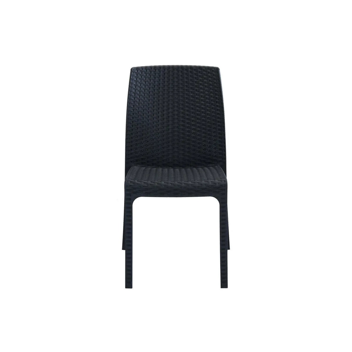 Sedia Virginia impilabile in polipropilene con finitura rattan, per uso interno ed esterno