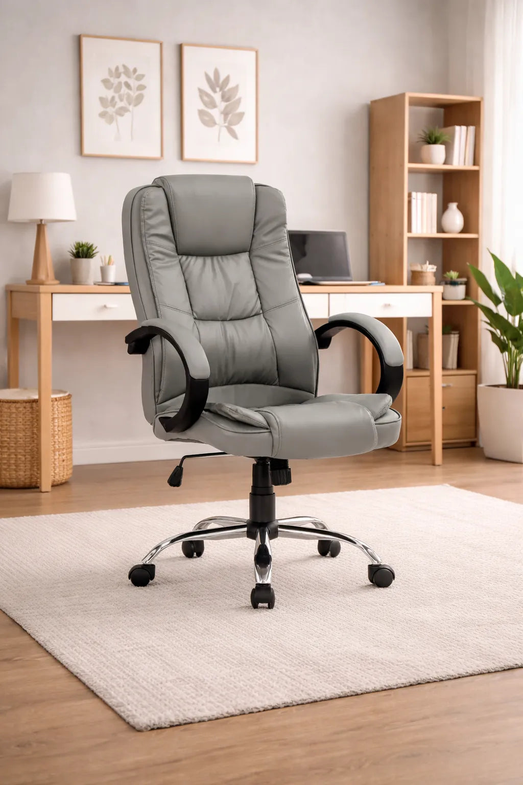 Poltrona Direzionale Saigon in Ecopelle Tortora – Ergonomica, Elegante e Regolabile per Ufficio