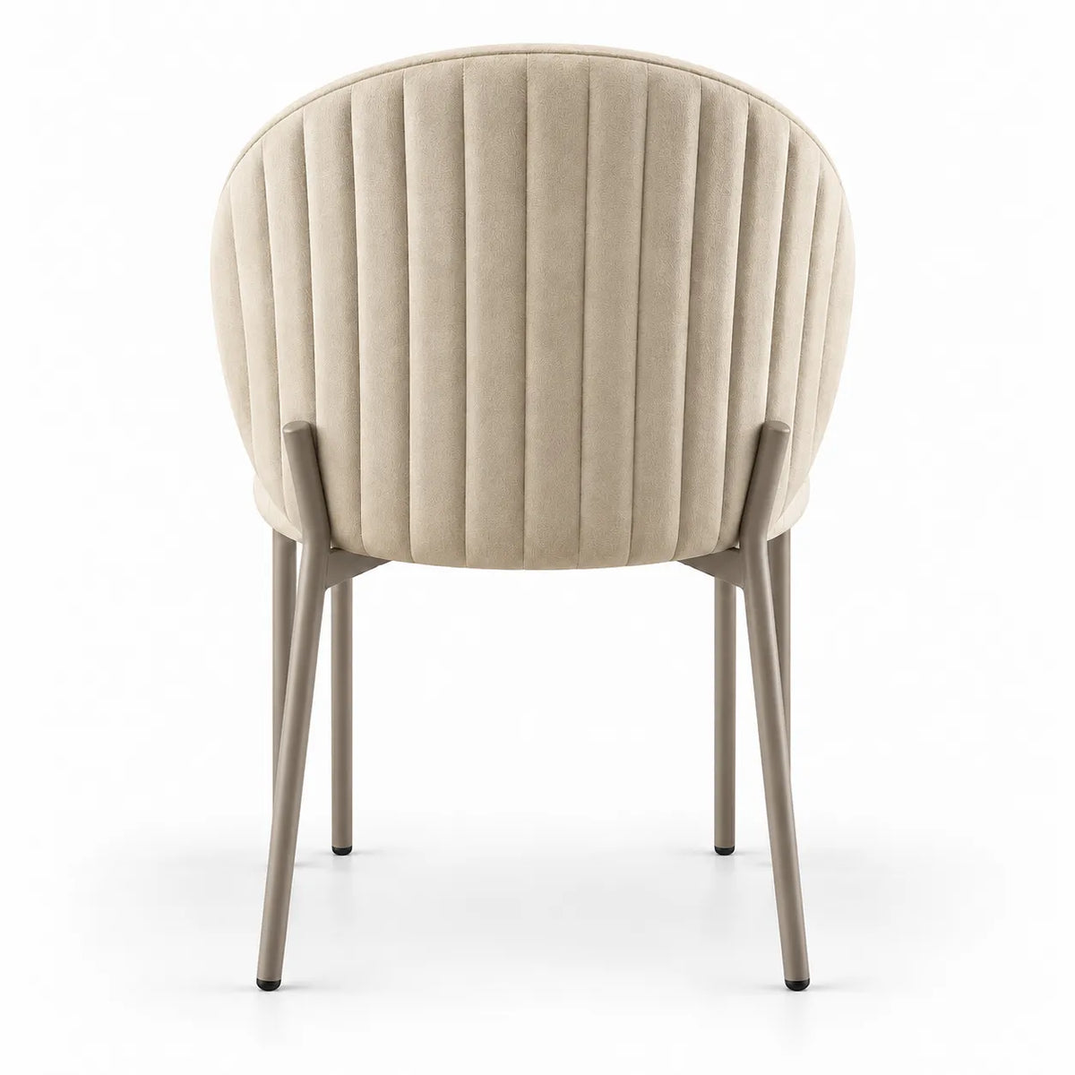 Sedia Thalia del set da 2 in velluto beige o tortora con struttura in metallo cashmere