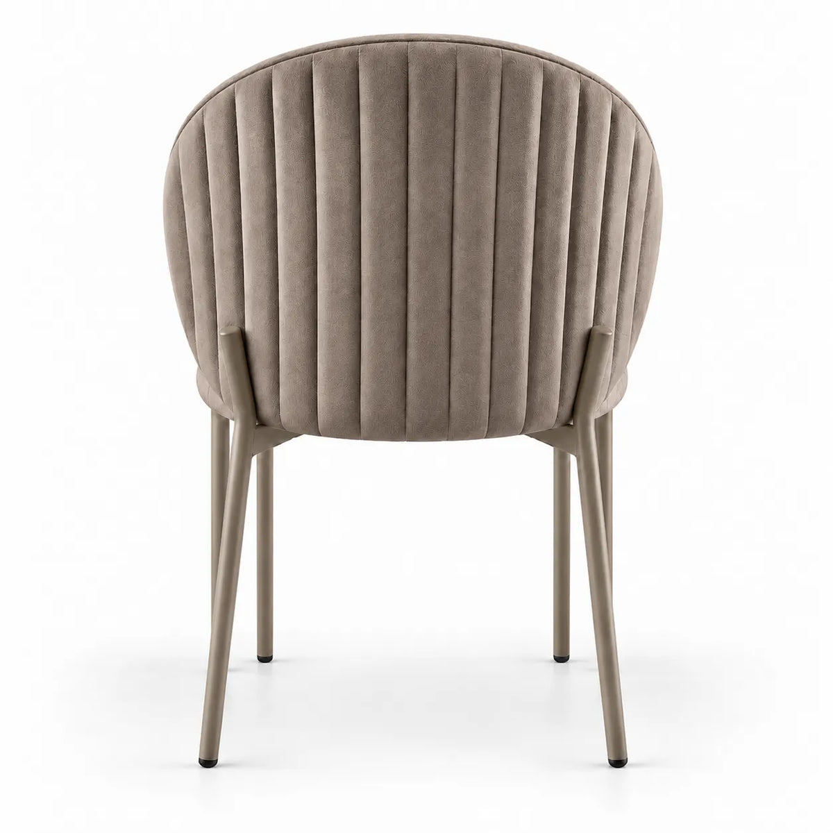 Sedia Thalia del set da 2 in velluto beige o tortora con struttura in metallo cashmere