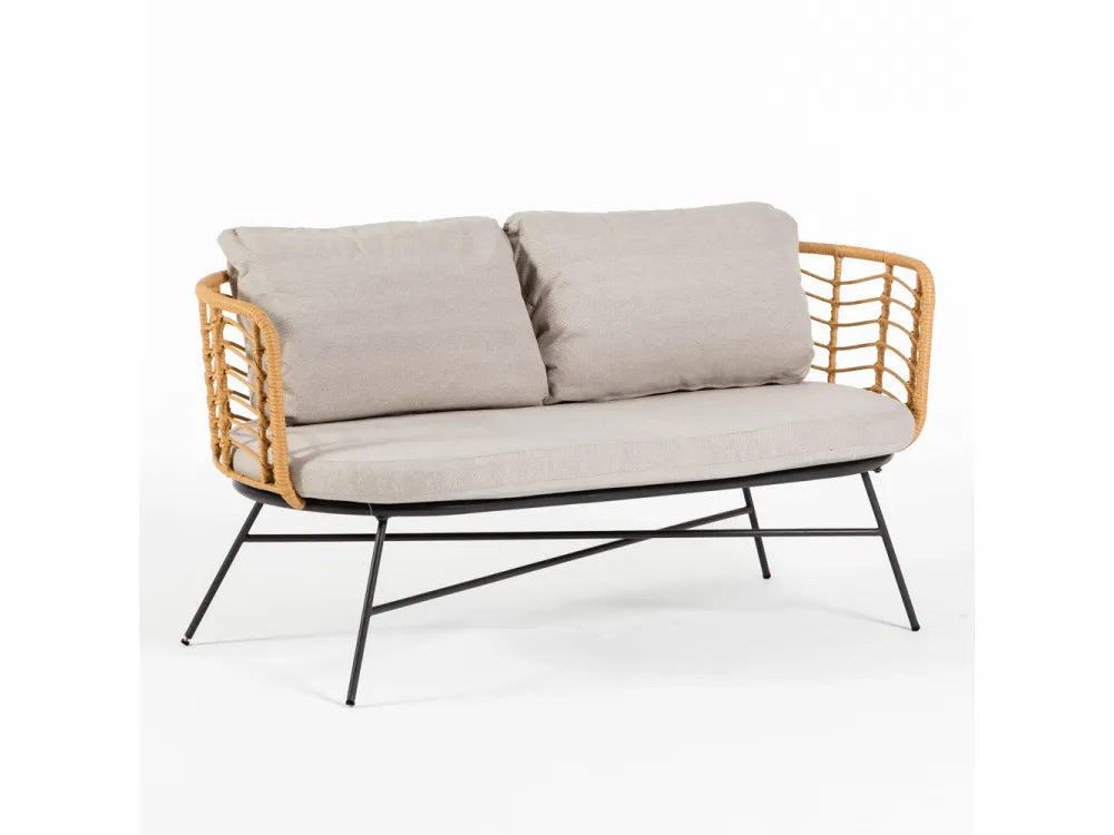 Set salotto da giardino TIVOLI boho chic con divano, poltrone e tavolini