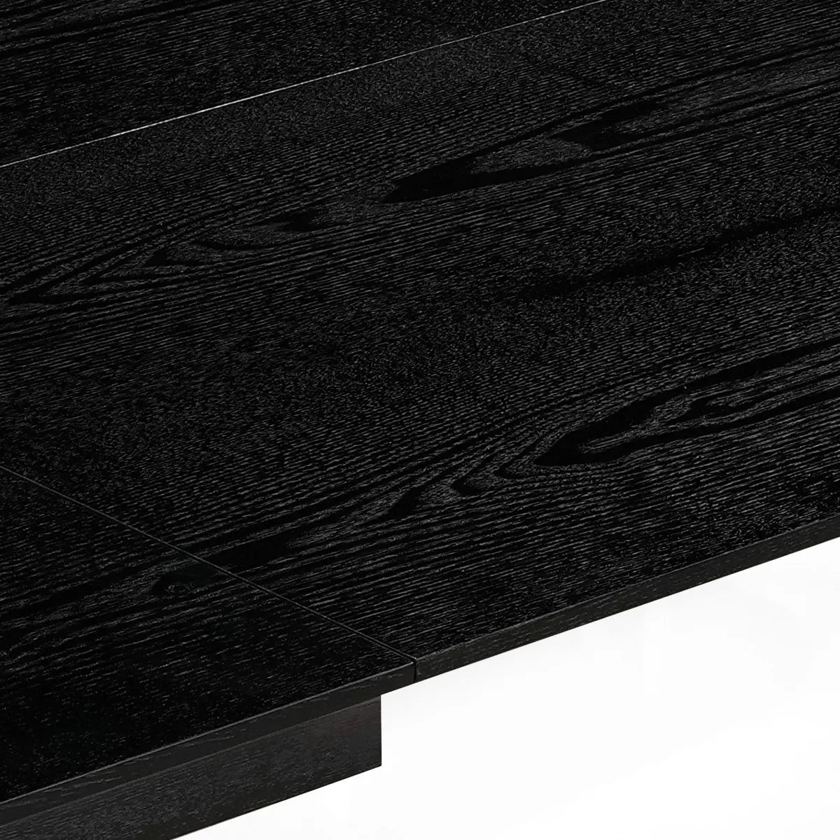 Tavolo allungabile Ade in legno Nero con due gambe centrali e piano ovale