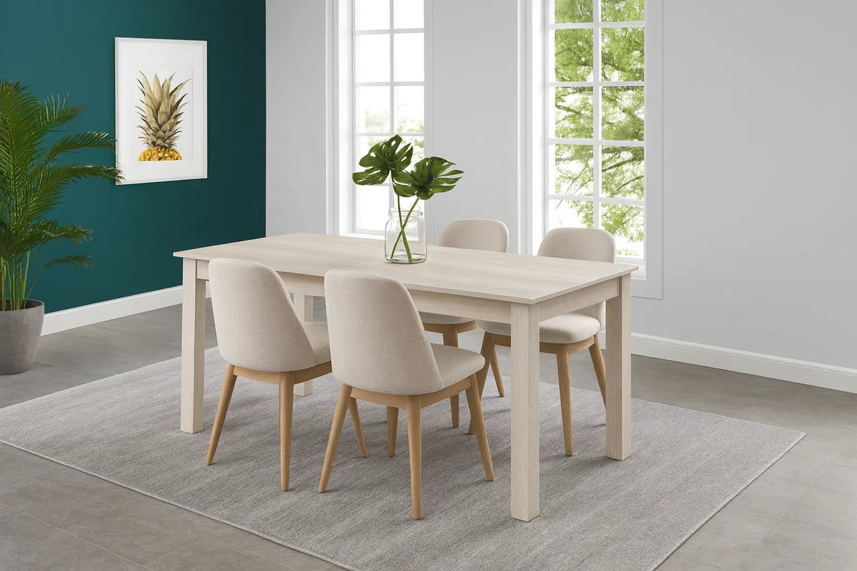 Tavolo allungabile quercia bianca da 160 a 200 cm con apertura laterale