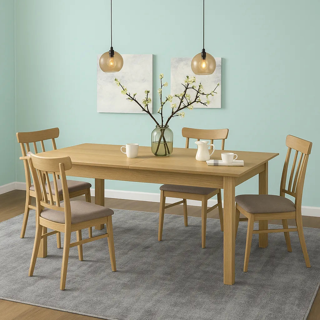 Tavolo allungabile 160/200 cm in rovere vecchio con allunga laterale