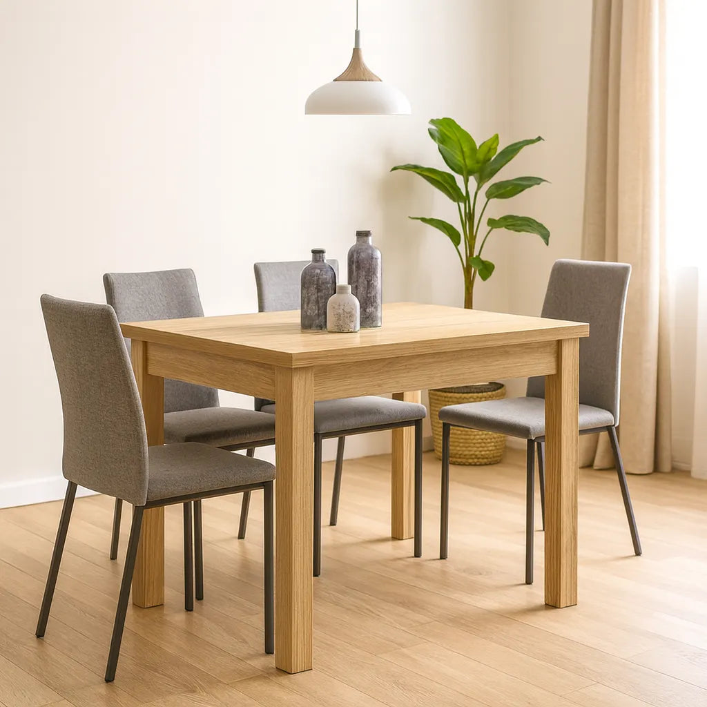 Tavolo allungabile in legno rovere vecchio con sistema di apertura a libro