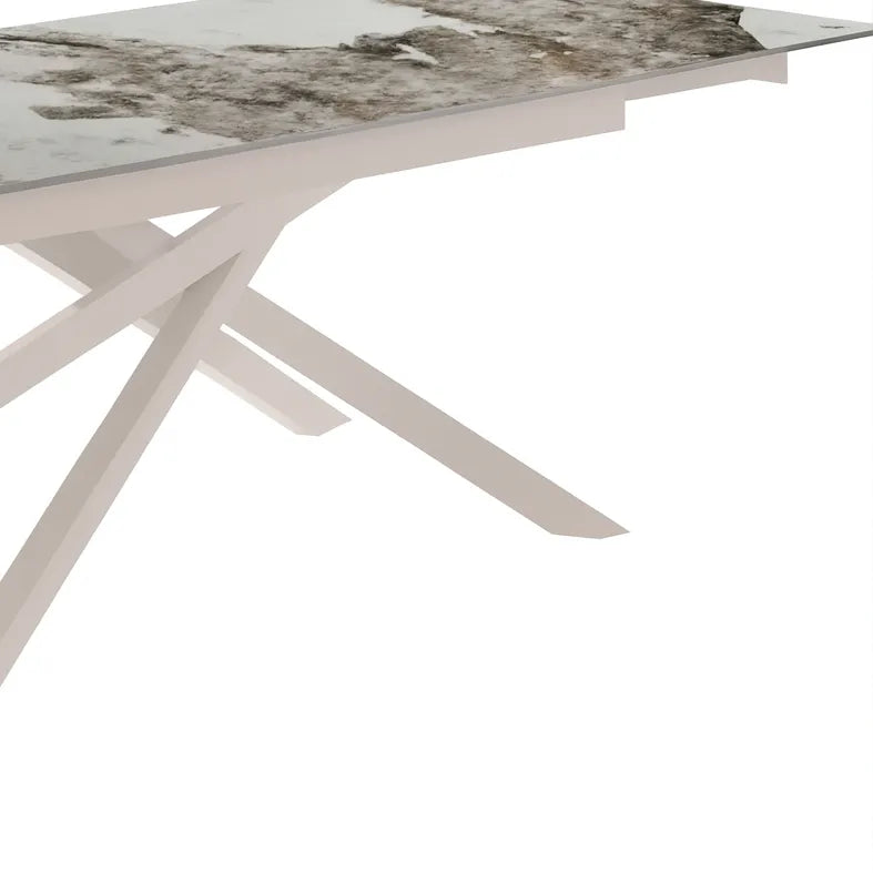 Tavolo Aurea 160/240 estensibile con top in ceramica finitura marmo bianco calacatta