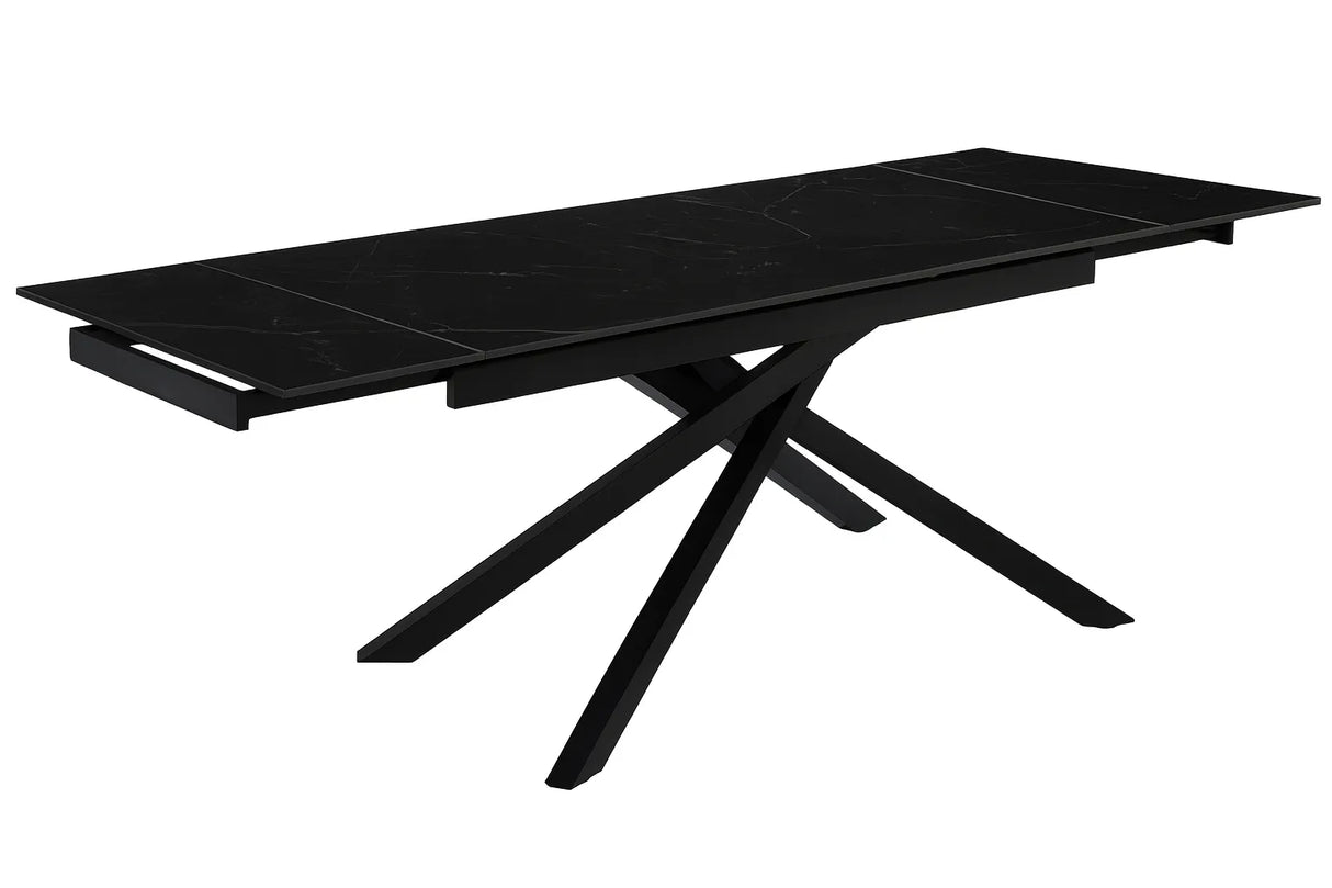 Tavolo Aurea 160/240 estensibile con top in ceramica finitura marmo nero creta