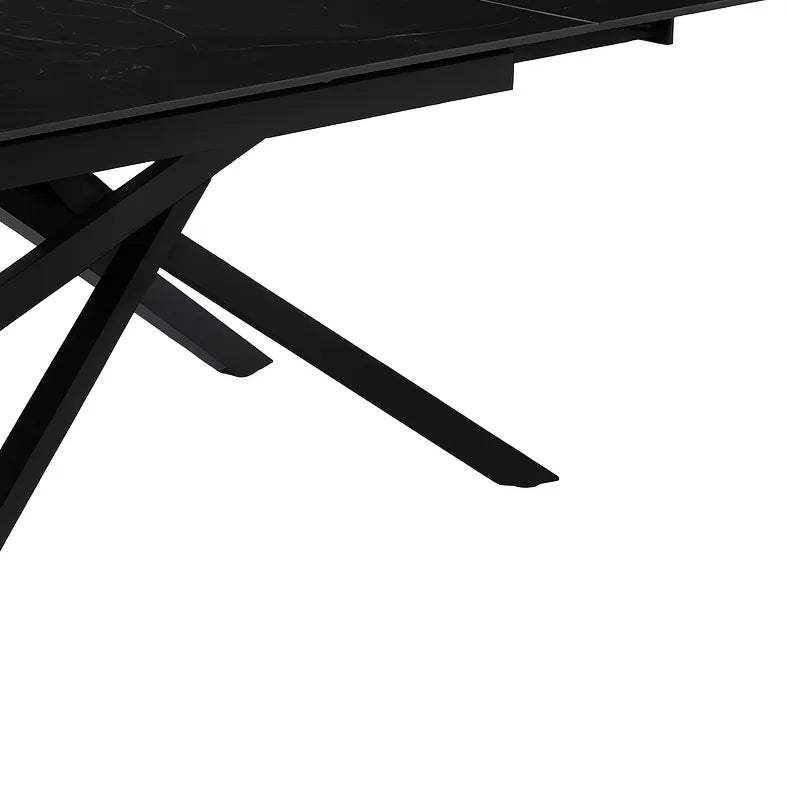 Tavolo Aurea 160/240 estensibile con top in ceramica finitura marmo nero creta
