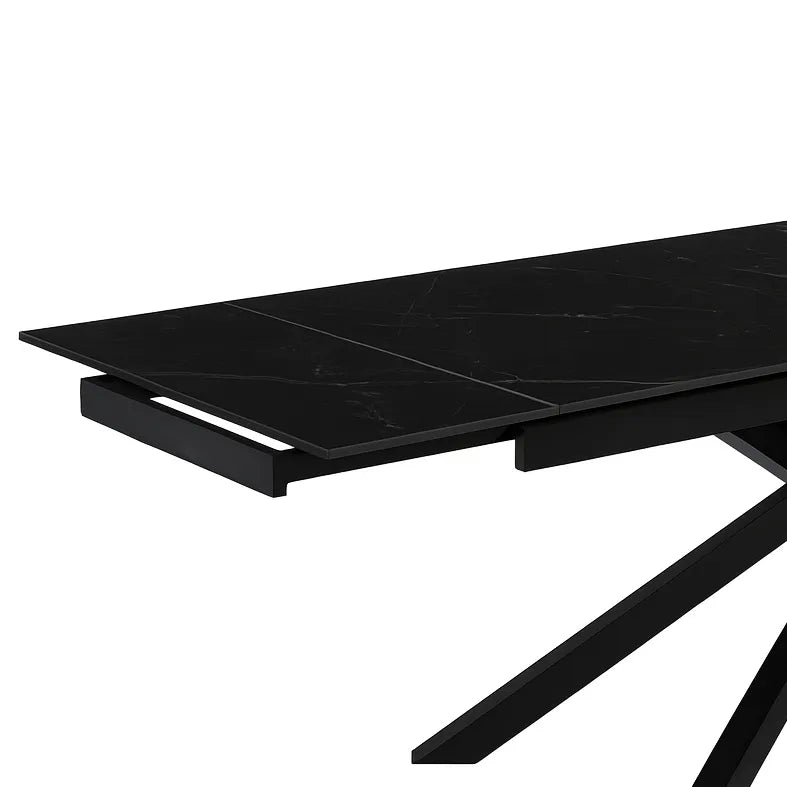 Tavolo Aurea 160/240 estensibile con top in ceramica finitura marmo nero creta