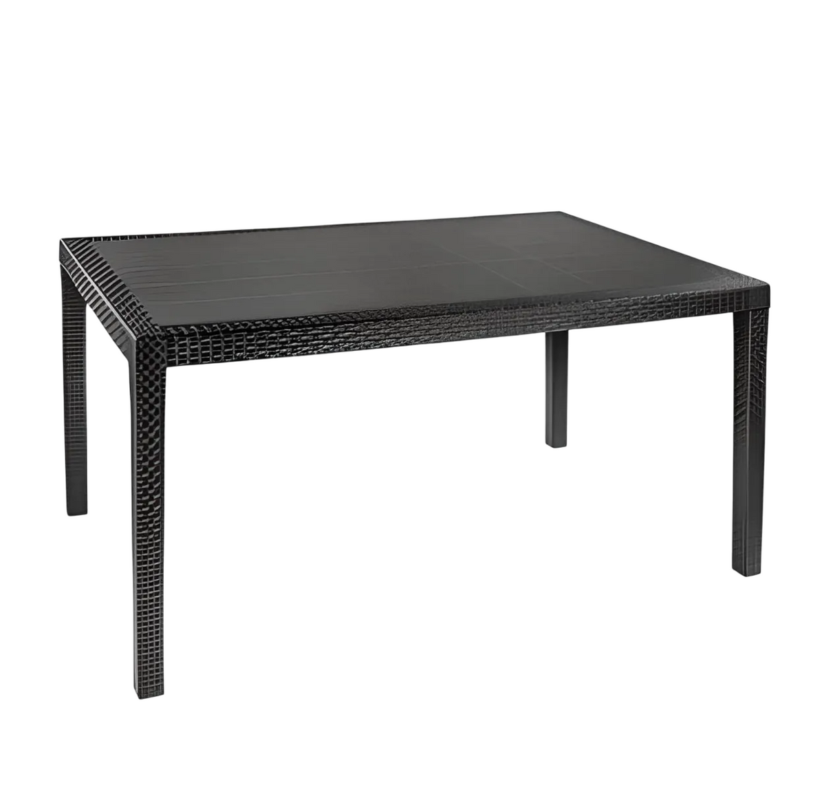 Tavolo Dallas rettangolare da giardino o interno in polipropilene con rinforzo in acciaio, colore marrone, bianco o antracite