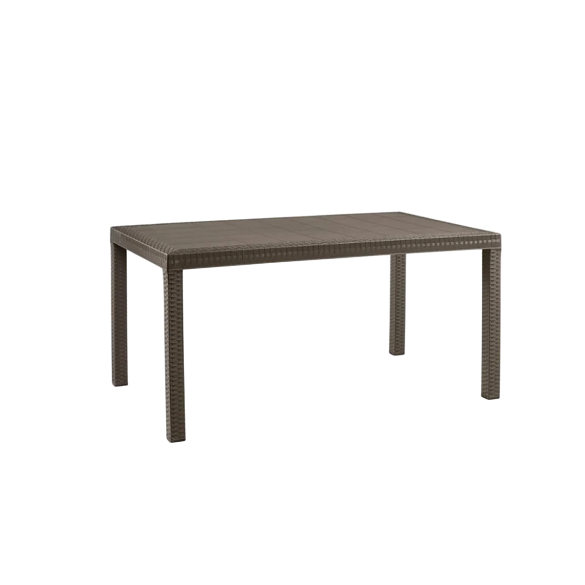 Tavolo Dallas rettangolare da giardino o interno in polipropilene con rinforzo in acciaio, colore marrone, bianco o antracite