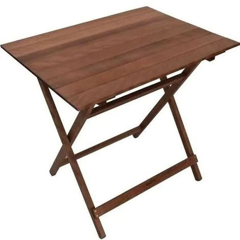 Tavolo pieghevole in legno naturale 60x95 cm per giardino, casa e campeggio