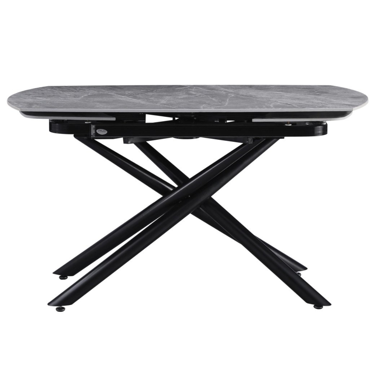 Tavolo Ryder allungabile da pranzo con piano in ceramica marmorizzata grigio o bianco
