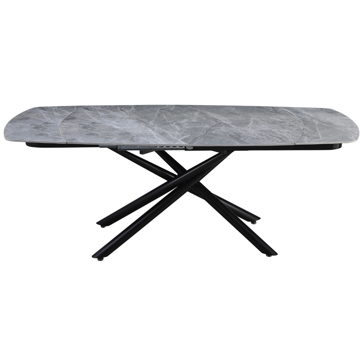 Tavolo Ryder allungabile da pranzo con piano in ceramica marmorizzata grigio o bianco