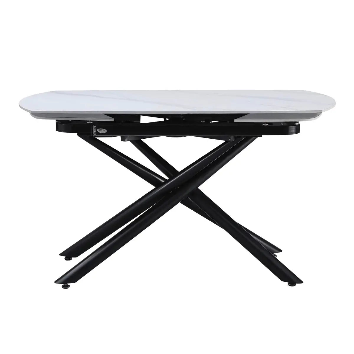 Tavolo Ryder allungabile da pranzo con piano in ceramica marmorizzata grigio o bianco